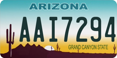 AZ license plate AAI7294