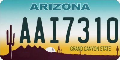 AZ license plate AAI7310