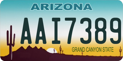 AZ license plate AAI7389