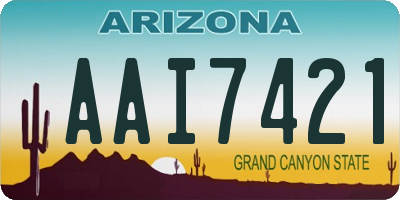AZ license plate AAI7421
