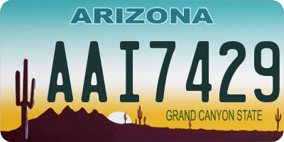 AZ license plate AAI7429