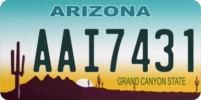 AZ license plate AAI7431
