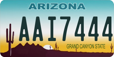 AZ license plate AAI7444
