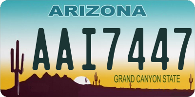 AZ license plate AAI7447