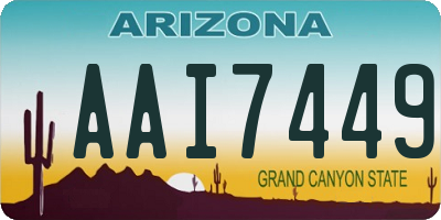 AZ license plate AAI7449