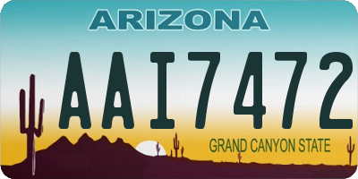 AZ license plate AAI7472