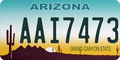 AZ license plate AAI7473