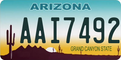 AZ license plate AAI7492