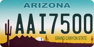AZ license plate AAI7500