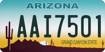 AZ license plate AAI7501