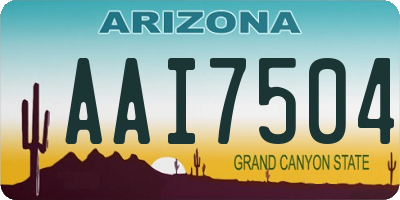 AZ license plate AAI7504