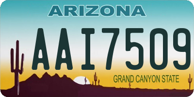 AZ license plate AAI7509