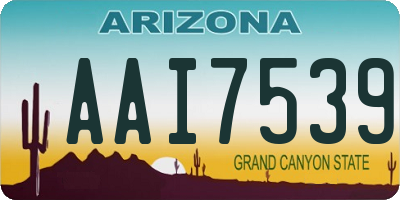 AZ license plate AAI7539