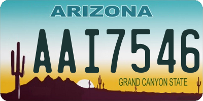 AZ license plate AAI7546