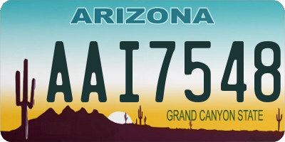 AZ license plate AAI7548