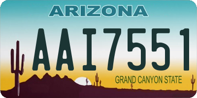 AZ license plate AAI7551