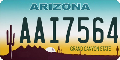 AZ license plate AAI7564
