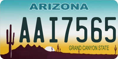 AZ license plate AAI7565