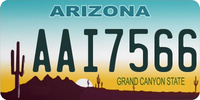 AZ license plate AAI7566