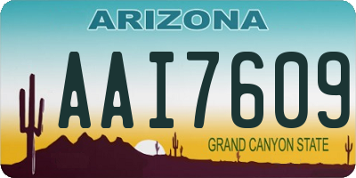 AZ license plate AAI7609
