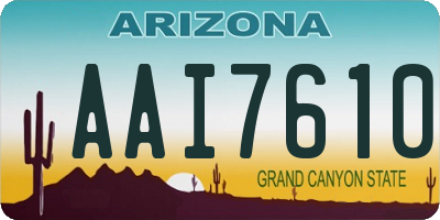 AZ license plate AAI7610