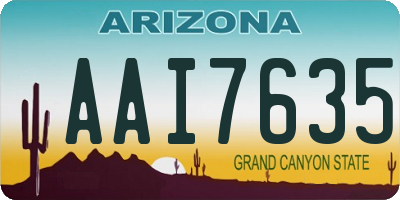 AZ license plate AAI7635