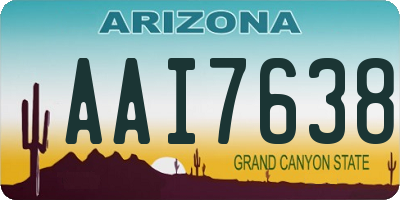 AZ license plate AAI7638