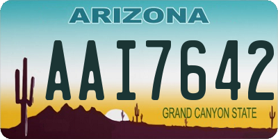 AZ license plate AAI7642