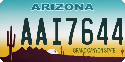 AZ license plate AAI7644