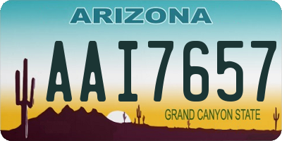 AZ license plate AAI7657