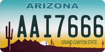 AZ license plate AAI7666