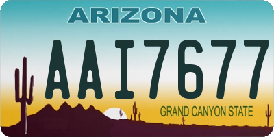 AZ license plate AAI7677