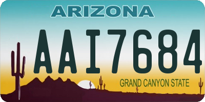 AZ license plate AAI7684