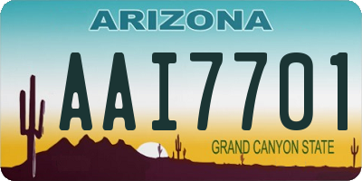 AZ license plate AAI7701