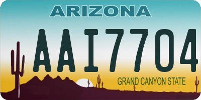 AZ license plate AAI7704