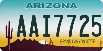 AZ license plate AAI7725