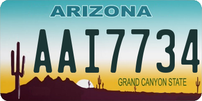 AZ license plate AAI7734