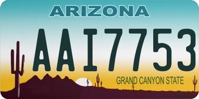 AZ license plate AAI7753