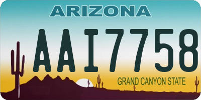 AZ license plate AAI7758