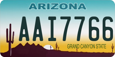 AZ license plate AAI7766