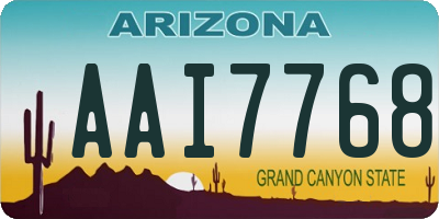 AZ license plate AAI7768