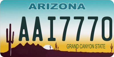 AZ license plate AAI7770