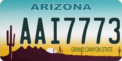 AZ license plate AAI7773