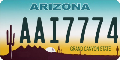 AZ license plate AAI7774
