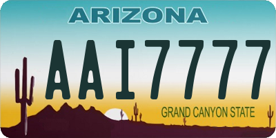 AZ license plate AAI7777