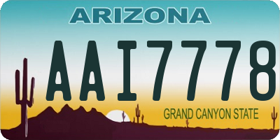 AZ license plate AAI7778