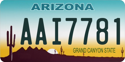 AZ license plate AAI7781