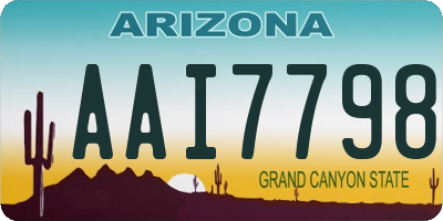 AZ license plate AAI7798