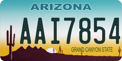 AZ license plate AAI7854