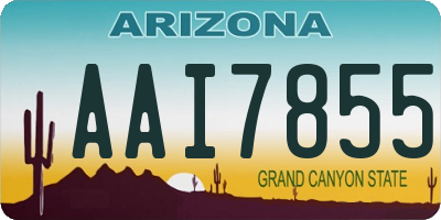 AZ license plate AAI7855